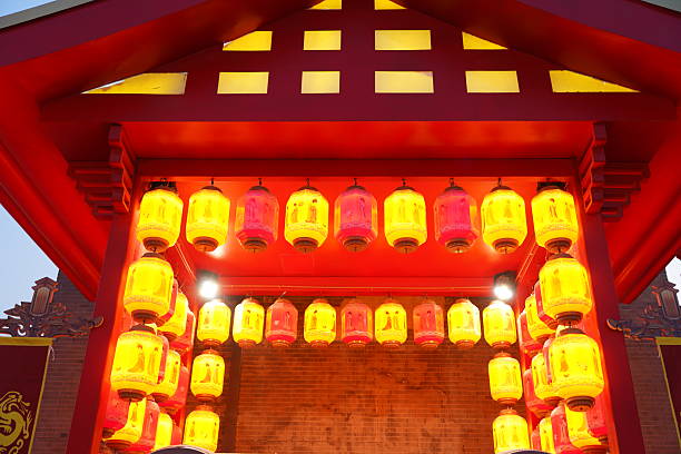 Chinese festive lantern at night Chinese traditional lanterns at night