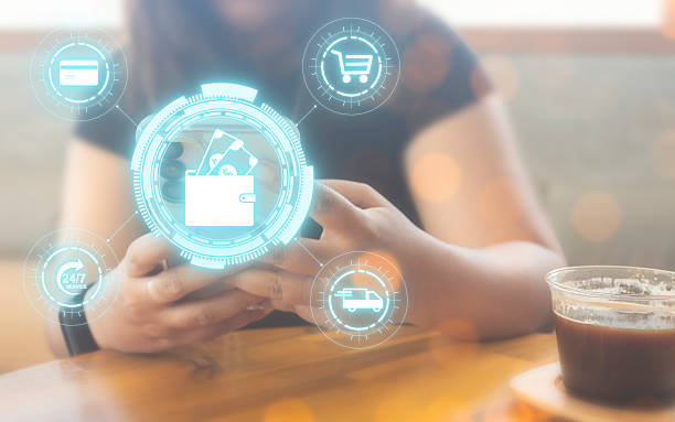 istock Online shopping and payment concept. Hands holding smarthone on blurred background. Paying after delivery. Complete the payment after purchase. 2230579310