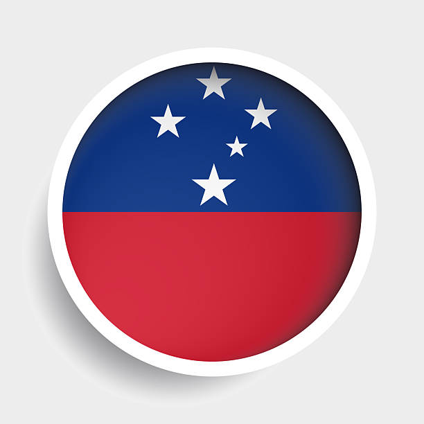 istock Flag of Samoa, round icon with shadow, national symbol 2230589418