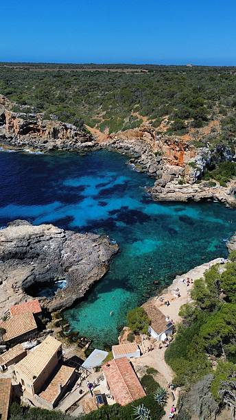 istock Aerial View of Cala S'Almonia Majorca 2230590163