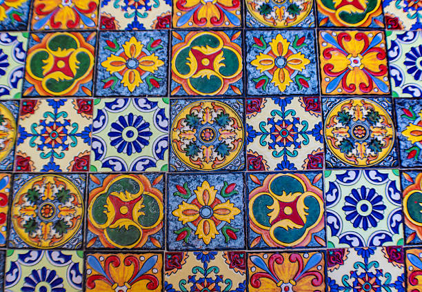 istock Colorful tiled cafe table, abstract backgrounds, Rhodes, Greece 2230602905