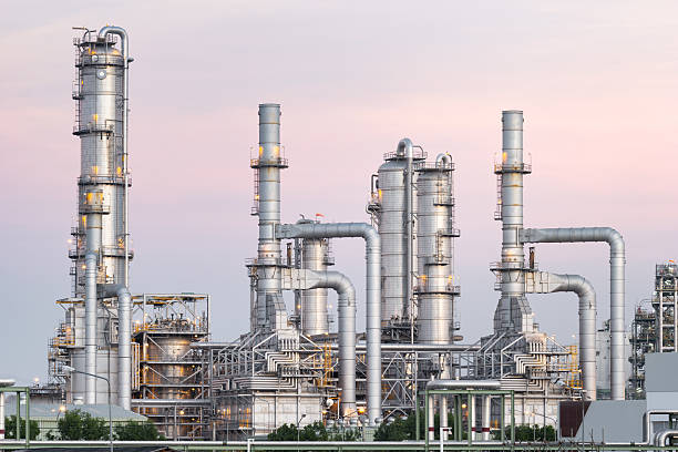 istock Oil refinery plant with sky background. 2230609098