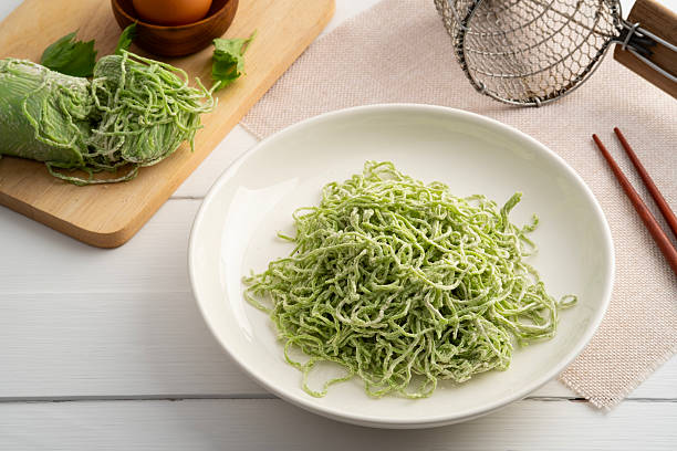 istock Uncooked jade noodles or egg green noodle 2230620288