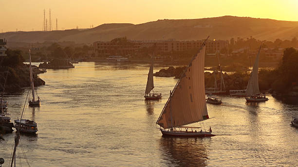 istock felucca boats on Nile river in Aswan at sunset 2230643785