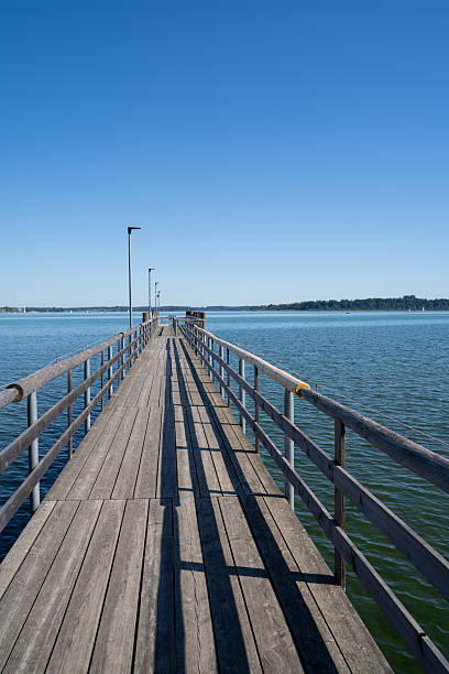 istock Wooden jetty in the lake 2230645177