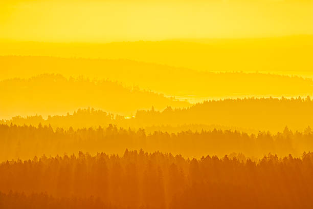 Morning sunrise on the Saanich Peninsula on Vancouver Island, British Columbia