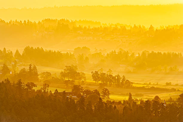 Morning sunrise on the Saanich Peninsula on Vancouver Island, British Columbia