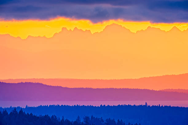 Morning sunrise on the Saanich Peninsula on Vancouver Island, British Columbia