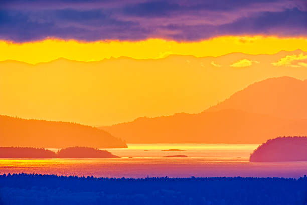 Morning sunrise on the Saanich Peninsula on Vancouver Island, British Columbia