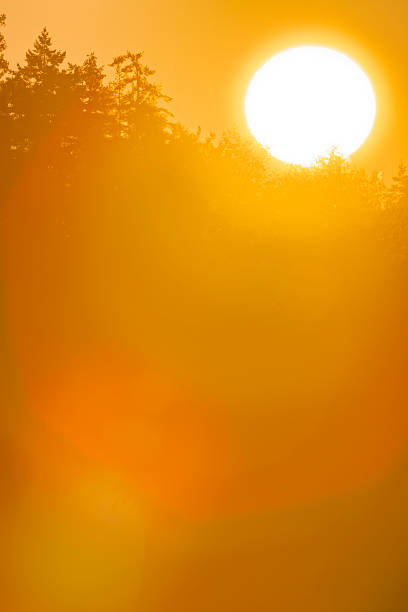 Dramatic sunrise over the Saanich Peninsula on Vancouver Island, British Columbia