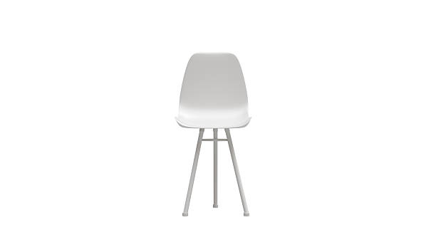 istock 3D visualization of a white chair with three thin metal legs on a white background, a minimalist furniture object for interior 2230652819
