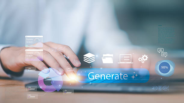 istock AI-powered data generation concept with a futuristic user interface showing digital charts, analytics dashboard, smart technology, and content automation for business performance enhancement. 2230657317