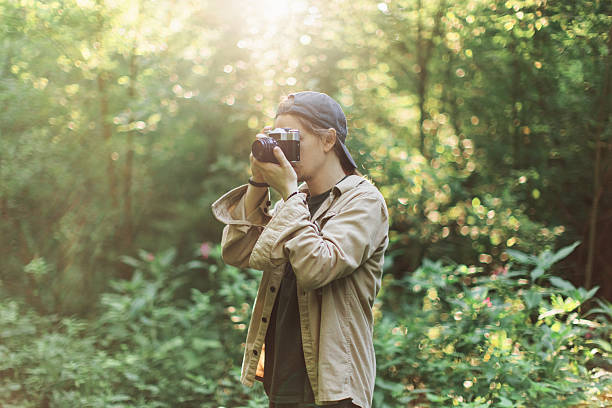 istock Photographer in nature. Analog photography 2230661348