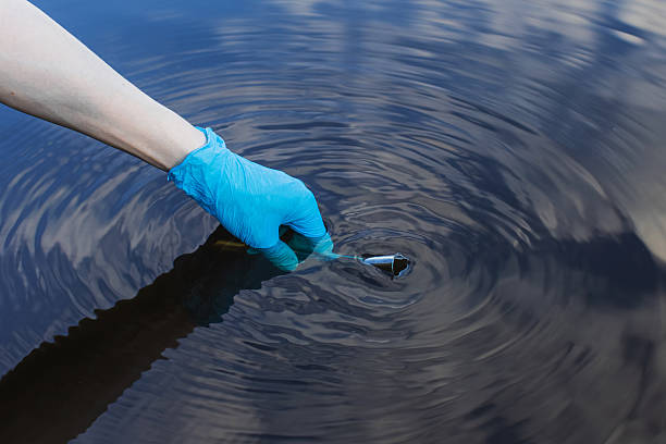 istock Analysis of water in river. Test tube 2230662907