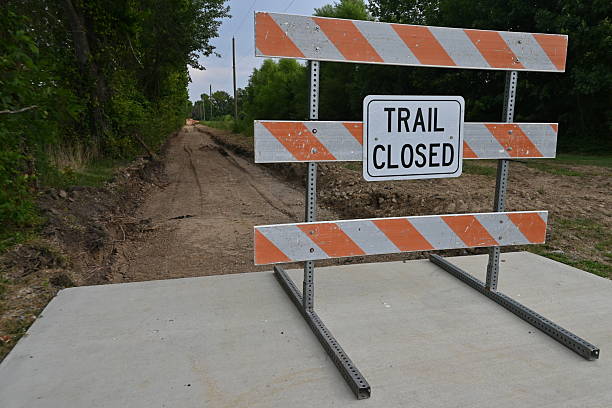 istock Barrier and Trail Closed sign 2230663131