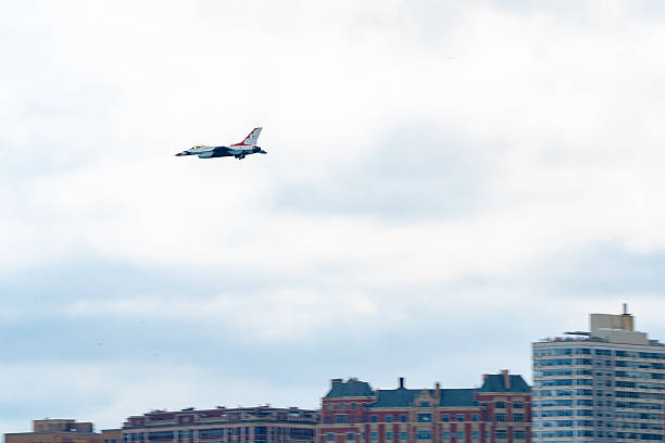 One member of the USAF Thunderbirds at the Chicago Air and Water Show