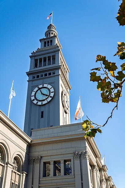 San Francisco, USA - July 8, 2015: Visitors walking in front of the Ferry Terminal in San Francisco, in a summer afternoon.