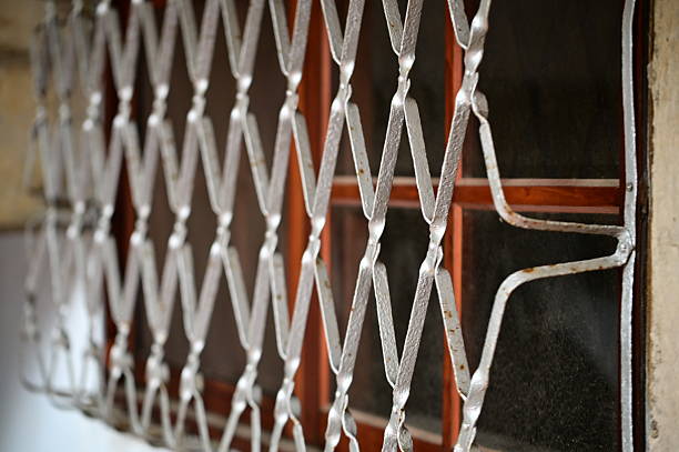 istock Traditional Taiwanese Iron Window Grilles - Historic Architectural Decorative Security Feature 2230681800