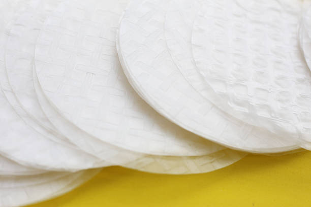istock Stacked round sheets of Vietnamese rice paper 2230707336