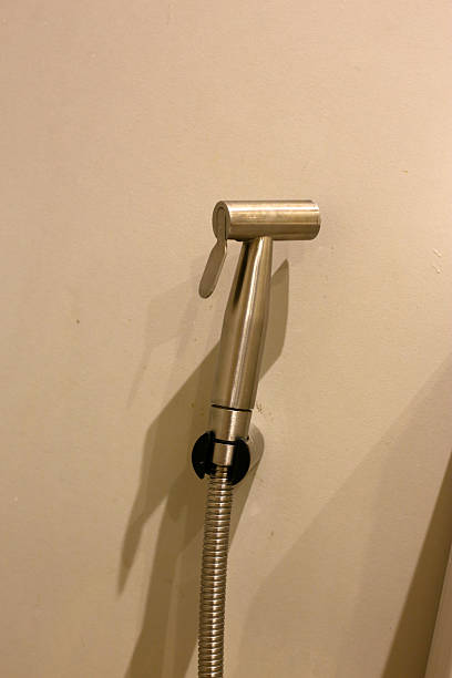 istock A stainless steel handheld bidet sprayer mounted on the wall. 2230708702