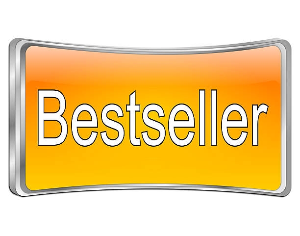 bestseller button orange - 3D illustration