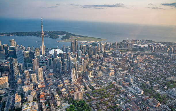 istock Twilight Over Toronto. Stunning Aerial View from Helicopter 2230731982