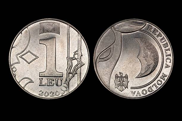 istock Close-up of a 1 Leu Moldovan coin. 2230737259