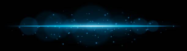 istock Particle light. Radiant beam with dynamic glow and flying dots. Creates atmosphere of speed, shine, motion, or high-tech visual signal. 2230743301