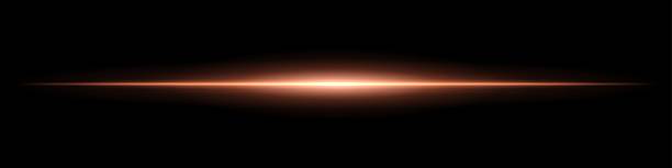 istock Single horizontal beam with intense glow at the center and sharp fade at the edges. Creates a clean visual effect with minimal abstract focus. 2230748202