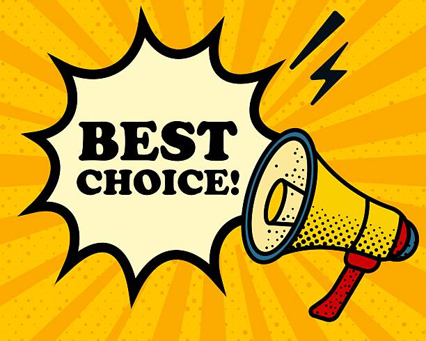 istock Best choice speech bubble. Megaphone, lightning, speech burst, sound lines, pop art style, loudspeaker, public speaking, yellow background, expression, voice, alert, broadcast 2230749087