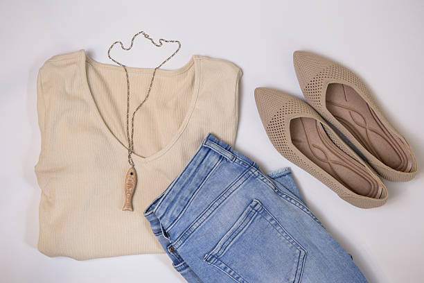 istock Casual Women's Outfit with Jeans and Top 2230749632