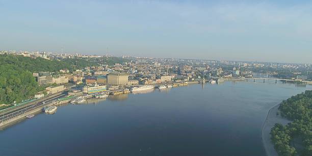 istock Bridge road crossing river, riverfront and riverbank, sunlight summer landscape 2230751265