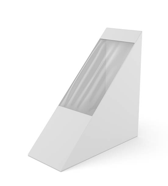 istock 3D rendered mockup of a triangular sandwich paper packaging with blank surface for branding and label design. 2230759947