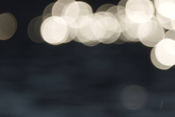 blurred background with bokeh, Bokeh, light balls, abstract background, beige background, dark blue background
