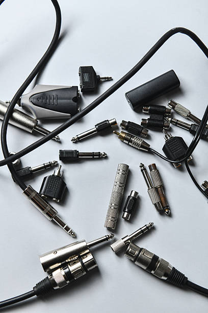 istock Collection Of Audio Connectors Laid Out Randomly On Minimal White Surface 2230768301