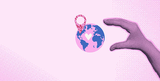 istock Travel collage with halftone hand with planet Earth. Human arm palm holding globe with map pin. Vector tourism bitmap scrapbook and mixed media banner template illustration 2230770897