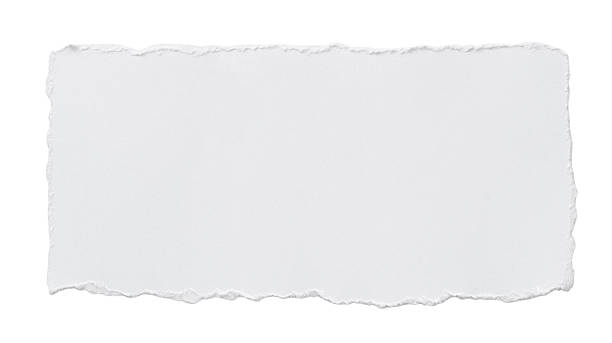 Empty paper sheet with torn edges, mockup isolated on white background