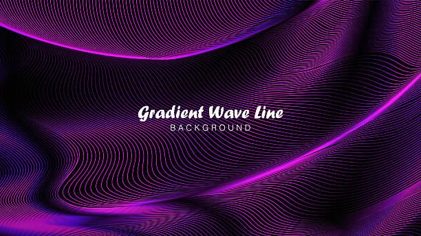 istock Dark purple gradient lines abstract background. Design Template For ads, Banner, Poster, Cover, Web, Brochure, Wallpaper, and flyer 2230773335