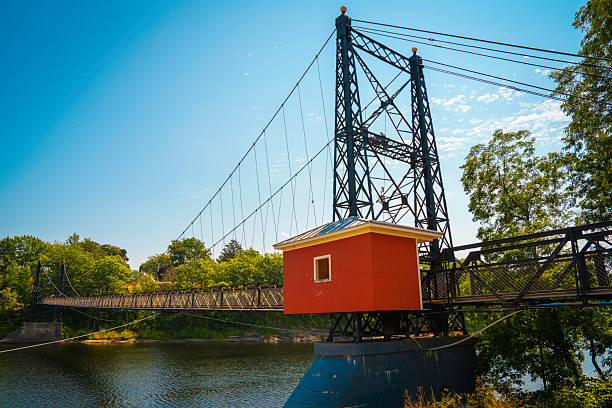 The Ticonic Footbridge, also known as the Two Cent Bridge in Maine