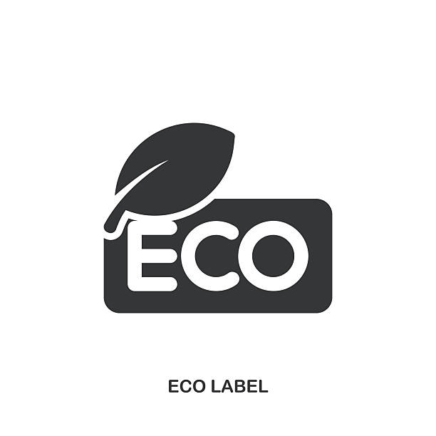 Eco Label glyph solid icon. Solid icon that can be applied anywhere, simple, pixel perfect and modern style. Eco Label glyph solid icon. Solid icon that can be applied anywhere, simple, pixel perfect and modern style. biodegradable logo stock illustrations