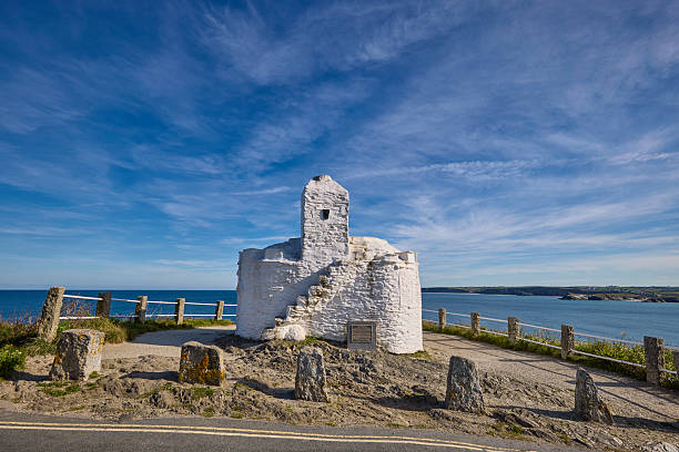 The Huer's hut, Newquay, Cornwall, England during a sunny day.
