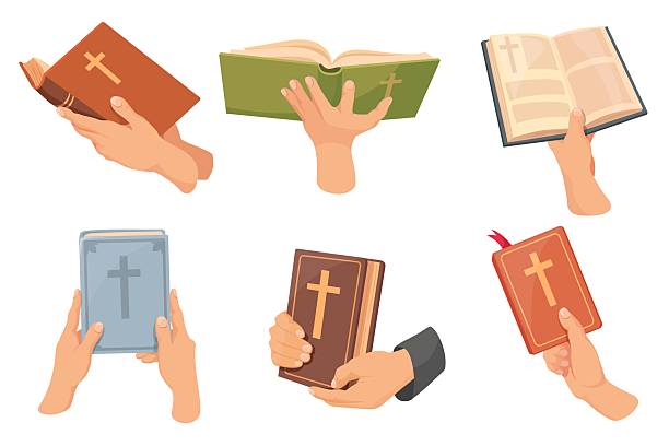 30+ Holding Open Bible Stock Illustrations, Royalty-Free Vector