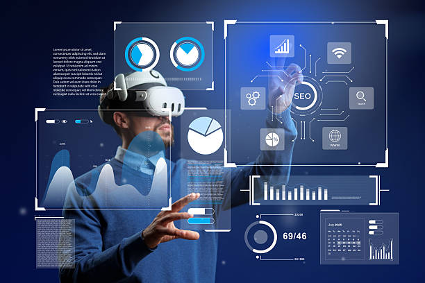 istock Virtual reality interaction for data analysis and insights in a futuristic workspace environment 2230781693