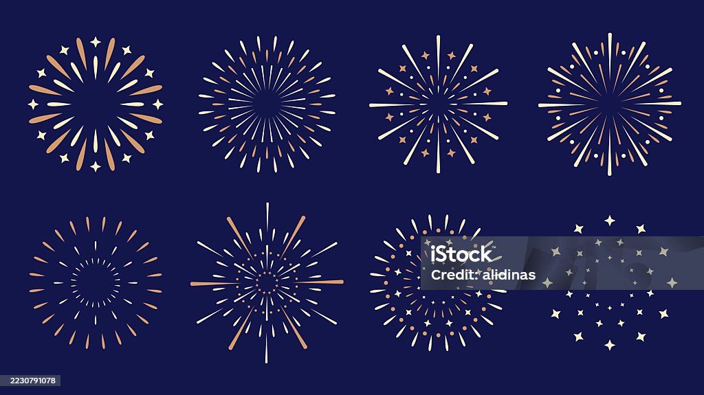 Simple Exploding Firework Exploding Festival Fireworks Set Stock Illustration - Download Image ...