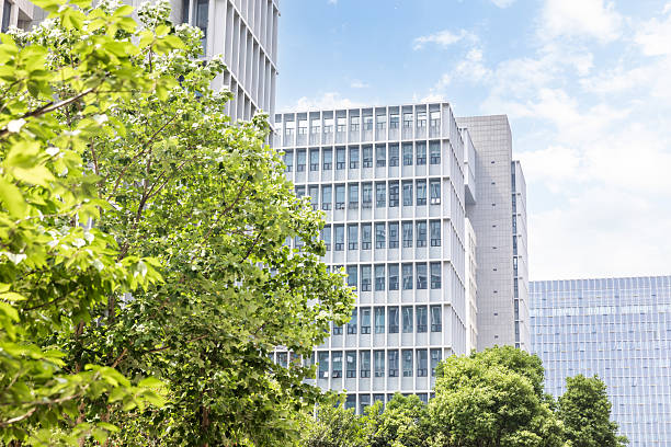 istock Bottom view of modern green city 2230792048