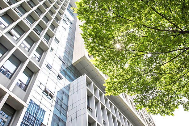 istock Bottom view of modern green city 2230792291