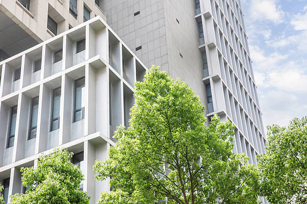 istock Bottom view of modern green city 2230793332