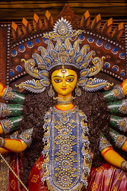 istock Idol of goddess durga in pandal during navrati 2230794313
