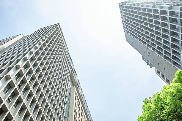 istock Bottom view of modern eco city 2230797135