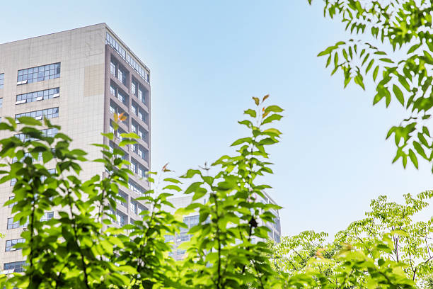 Bottom view of modern eco city